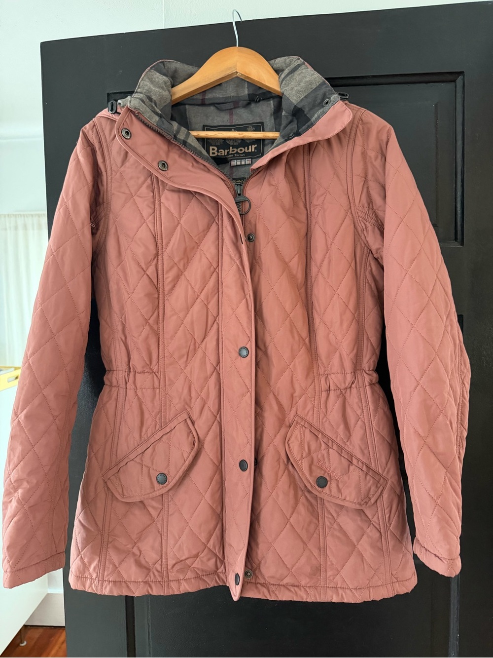 Barbour Quilted Puffer Jacket in Dusty Rose